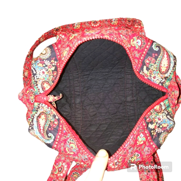 Retired! Vintage Vera Bradley Collette Red Duffle Bag and Matching Wallet - Picture 6 of 16